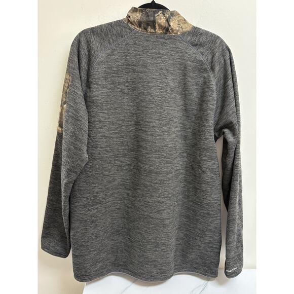 Habit Men's L Realtree Timer Magnet 1/4 Zip Pullover Gray Camo Hunting Fleece - Picture 2 of 7